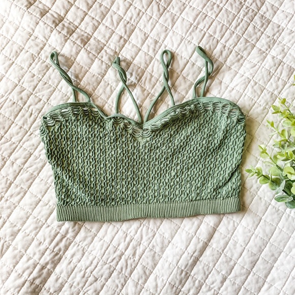 BKE Other - bke sage green smocked bralette